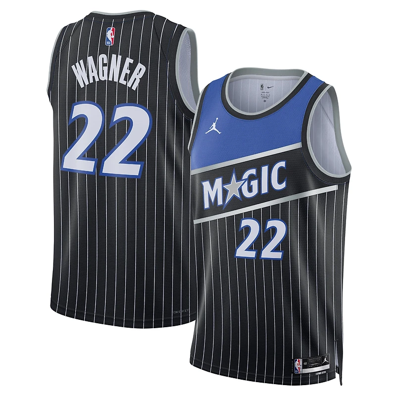 Maillot Swingman Jordan Brand Franz Wagner noir unisexe des Orlando Magic - Édition Statement