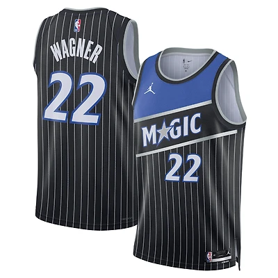 Maillot Swingman Jordan Brand Franz Wagner noir unisexe des Orlando Magic - Édition Statement