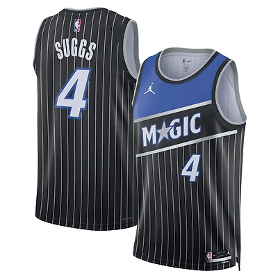 Unisex Jordan Brand Jalen Suggs Black Orlando Magic Swingman Jersey - Statement Edition