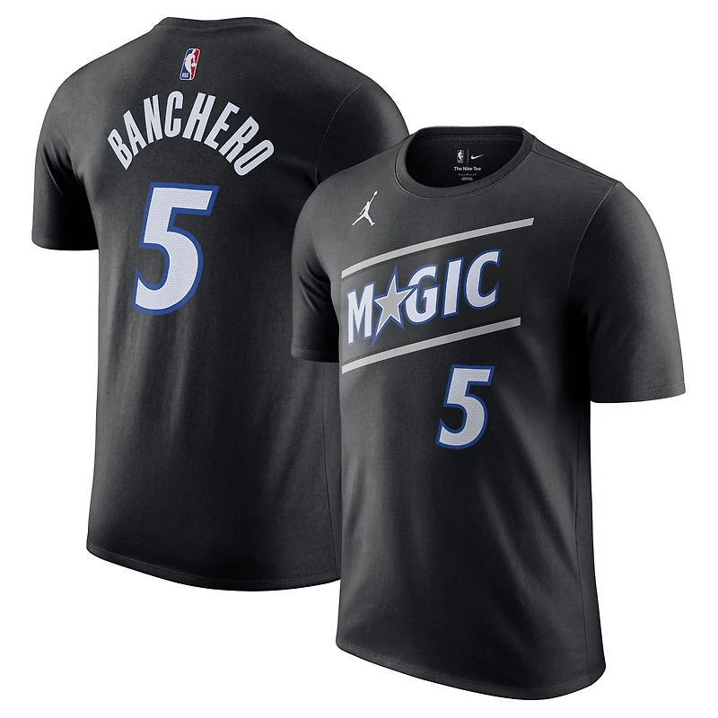 Unisex Jordan Brand Paolo Banchero Black Orlando Magic Name & Number T-Shirt - Statement Edition