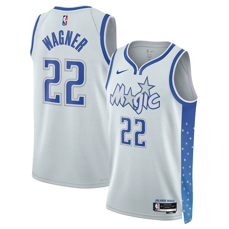 Maillot Swingman unisexe Nike Franz Wagner argenté Orlando Magic 2025/26 - Édition City