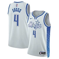 Maillot unisexe Nike Jalen Suggs argenté Orlando Magic 2025/26 Swingman - Édition City