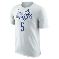 T-shirt unisexe Nike Paolo Banchero argenté Orlando Magic 2025/26 City Edition avec nom et numéro