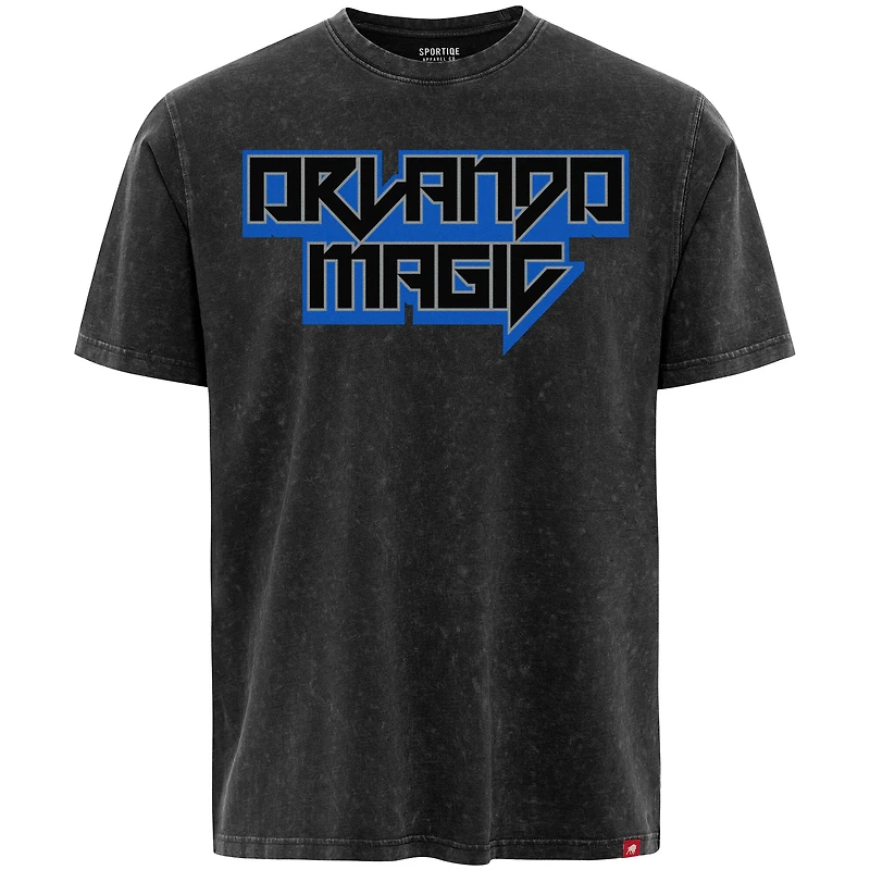 Unisex Sportiqe Black Orlando Magic Rock & Roll Collection Angus Premium Mineral Wash T-Shirt