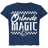 T-shirt court unisexe Sportiqe bleu Orlando Magic Rock & Roll Collection Gwen Premium délavé minéral
