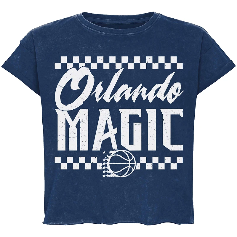 Unisex Sportiqe Blue Orlando Magic Rock & Roll Collection Gwen Premium Mineral Wash Cropped T-Shirt