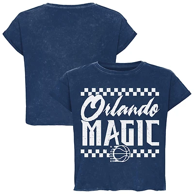 T-shirt court unisexe Sportiqe bleu Orlando Magic Rock & Roll Collection Gwen Premium délavé minéral