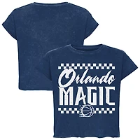 T-shirt court unisexe Sportiqe bleu Orlando Magic Rock & Roll Collection Gwen Premium délavé minéral