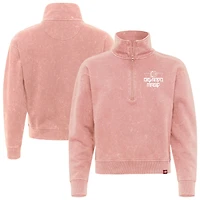 Unisex Sportiqe Coral Orlando Magic Rock & Roll Collection Iggy Cropped Quarter-Zip Pullover