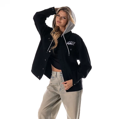 Veste unisexe en jean à capuche boutonnée The Wild Collective Black Orlando Magic