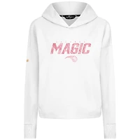 Women's Levelwear  White Orlando Magic Mother's Day Sweet Floral Cropped Tri-Blend Pullover Hoodie