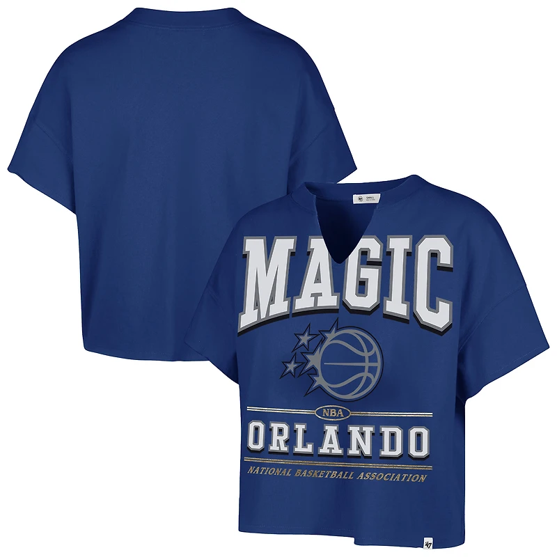 Women's '47 Blue Orlando Magic Elation Oversized Notch Neck T-Shirt