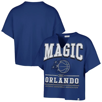 Women's '47 Blue Orlando Magic Elation Oversized Notch Neck T-Shirt