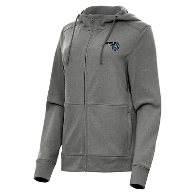 Veste à capuche zippée intégrale Antigua Heather Charcoal Orlando Magic Seeker pour femme
