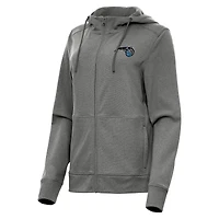 Veste à capuche zippée intégrale Antigua Heather Charcoal Orlando Magic Seeker pour femme