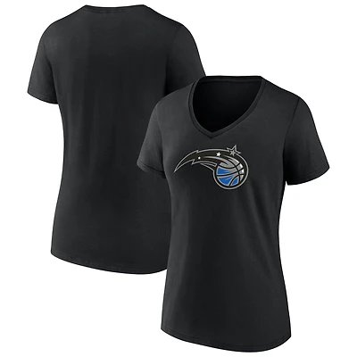 T-shirt blanc à col en V avec logo principal du Orlando Magic pour femmes