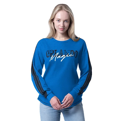 T-shirt à manches longues bleu Orlando Magic Advantage Tri-Blend pour femme G-III 4Her par Carl Banks