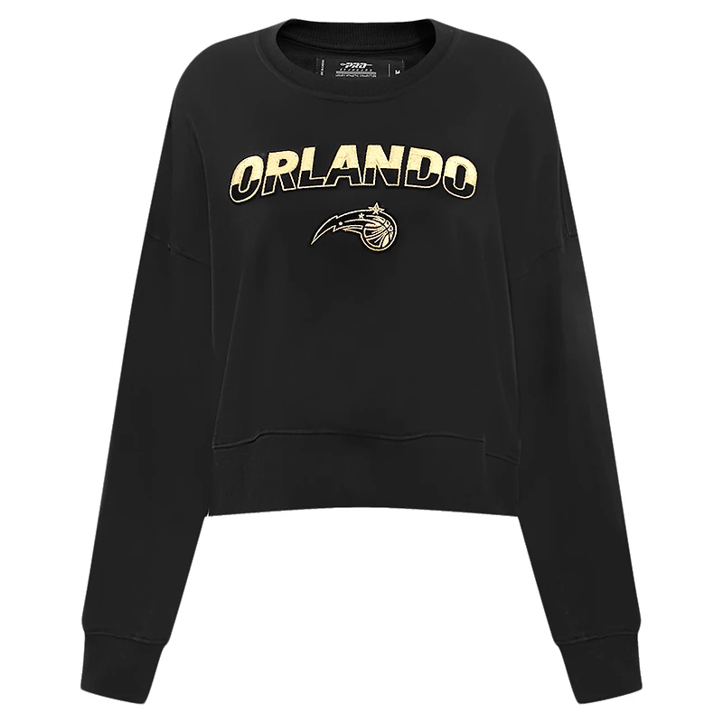 Sweat-shirt court Pro Standard noir Orlando Magic Glam pour femmes