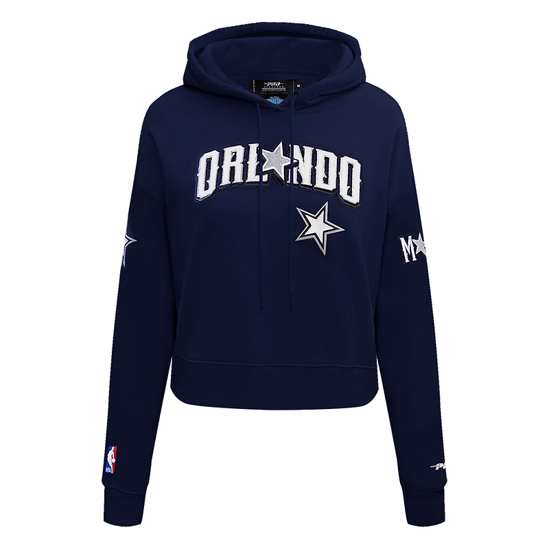 Women's Pro Standard Navy Orlando Magic 2023/24 City Edition Cropped Pullover Hoodie