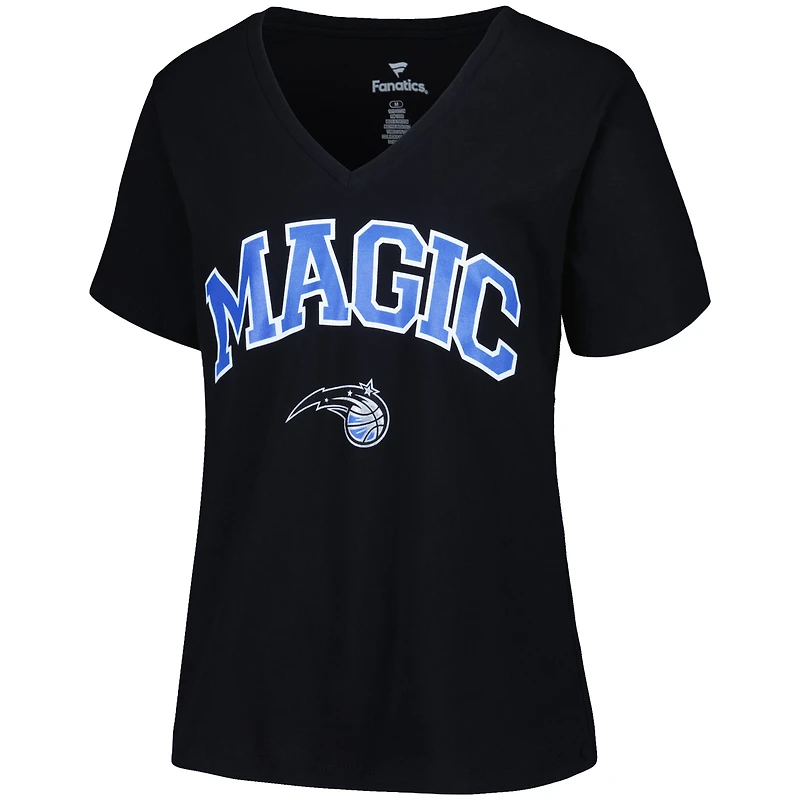 Profil pour femme Noir Orlando Magic T-shirt à col en V avec logo forme d'arche grande taille