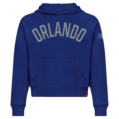 Women's Sportiqe  Blue Orlando Magic Genuine Issue Collection Ella Cropped Hoodie