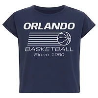 Women's Sportiqe  Navy Orlando Magic Athletic Club Collection Alana Premium Cropped T-Shirt