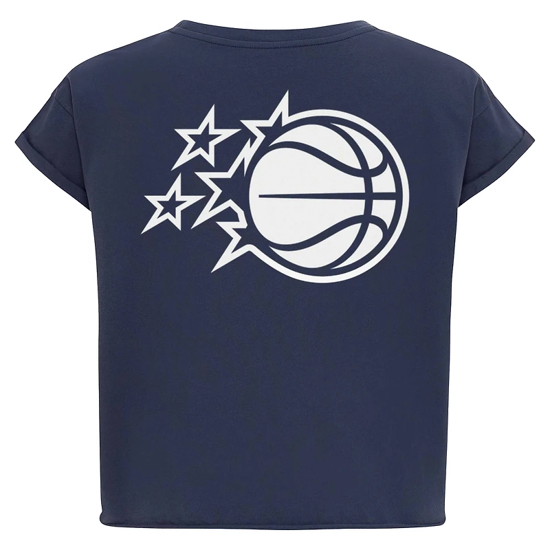 Women's Sportiqe Navy Orlando Magic Athletic Club Collection Alana Premium Cropped T-Shirt