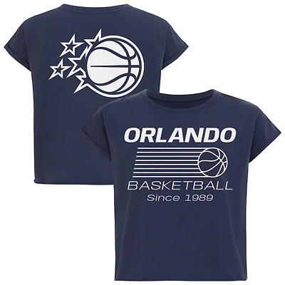 T-shirt court premium Alana de la collection Sportiqe Orlando Magic Athletic Club pour femme, bleu marine