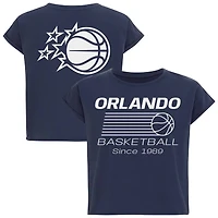 T-shirt court premium Alana de la collection Sportiqe Orlando Magic Athletic Club pour femme, bleu marine