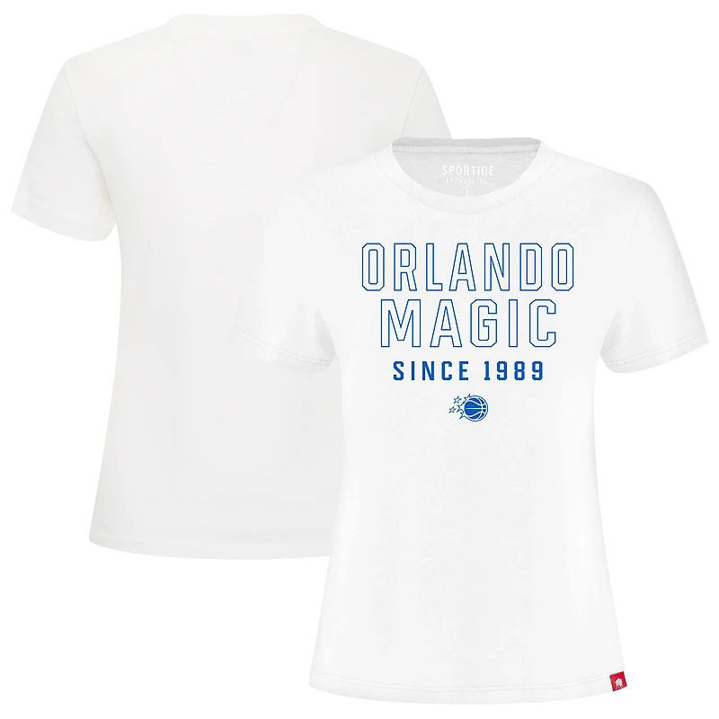 T-shirt Sportiqe blanc premium pour femme Orlando Magic Arcadia