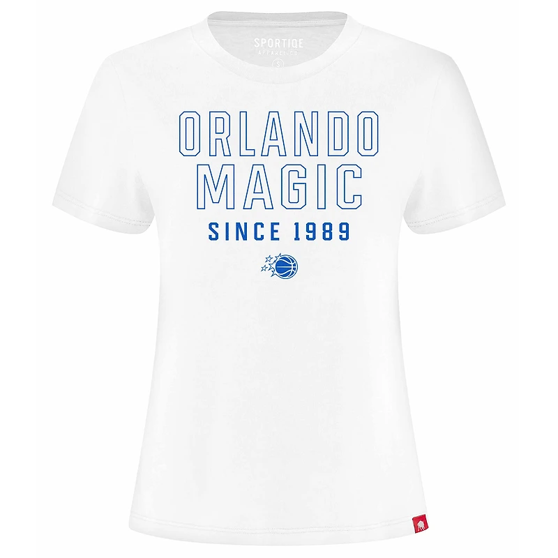 T-shirt Sportiqe blanc premium pour femme Orlando Magic Arcadia