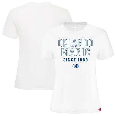 T-shirt Sportiqe blanc premium pour femme Orlando Magic Arcadia
