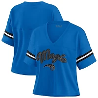 T-shirt à col en V blocs de couleurs bleu Orlando Magic WEAR by Erin Andrews pour femme