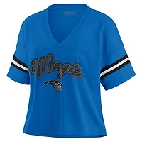 T-shirt à col en V blocs de couleurs bleu Orlando Magic WEAR by Erin Andrews pour femme