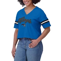 T-shirt à col en V blocs de couleurs bleu Orlando Magic WEAR by Erin Andrews pour femme
