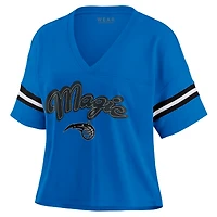 T-shirt à col en V blocs de couleurs bleu Orlando Magic grande taille pour femme WEAR by Erin Andrews