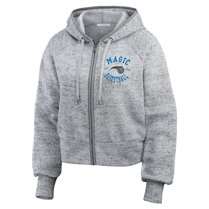 Sweat à capuche zippé intégral pour femme WEAR by Erin Andrews Heather Gray Orlando Magic Speckled Radiator