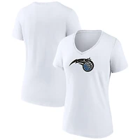 Women's  White Orlando Magic Primary Logo V-Neck T-Shirt