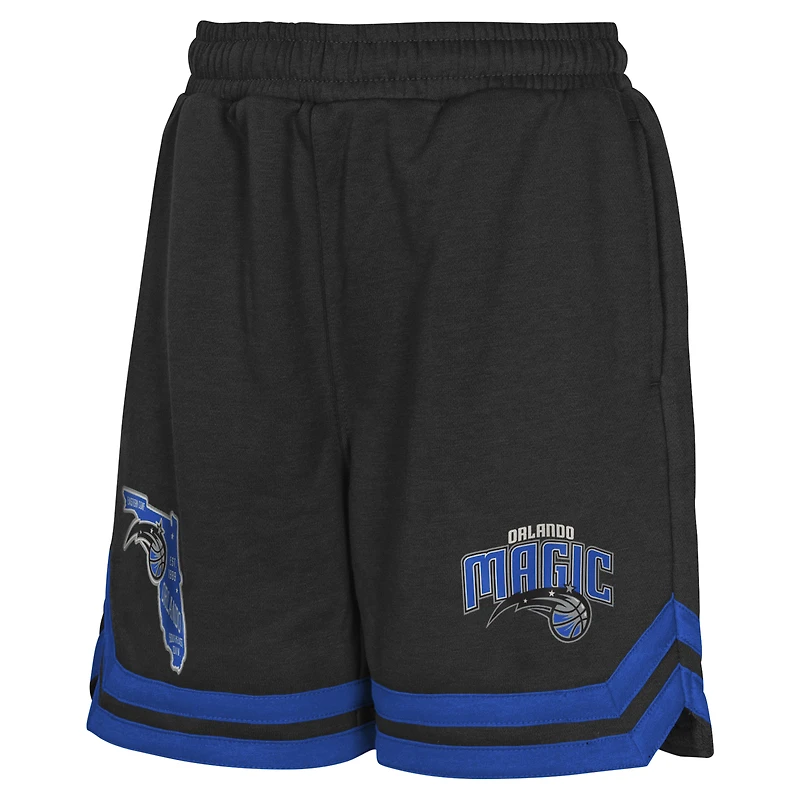 Youth Black Orlando Magic Teardrop Fleece Shorts