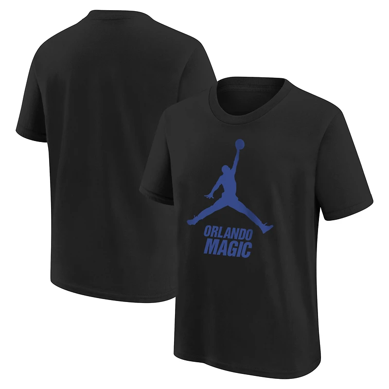 T-shirt Jordan Brand noir avec logo Orlando Magic Essential Jumpman pour jeune
