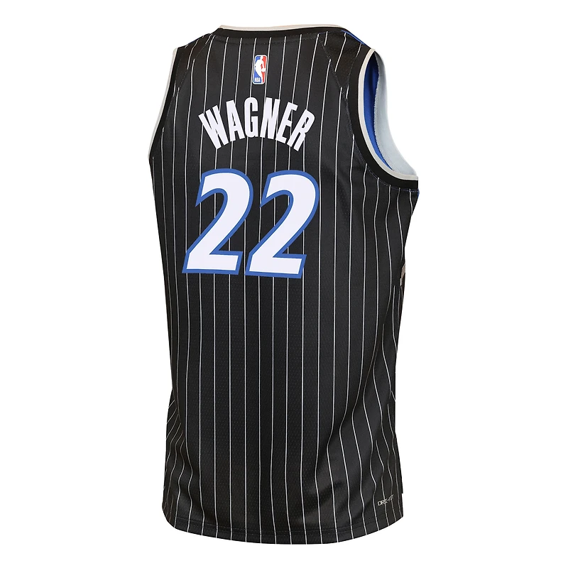 Maillot Swingman Jordan Brand Franz Wagner noir pour jeune Orlando Magic - Édition Statement