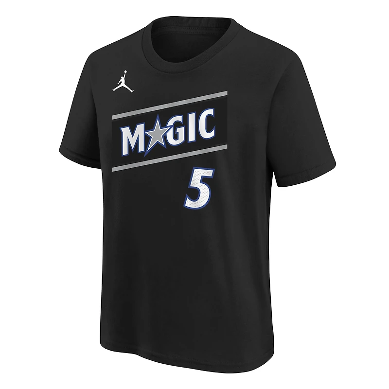 Youth Jordan Brand Paolo Banchero Black Orlando Magic Name & Number T-Shirt - Statement Edition