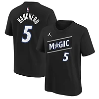 T-shirt Jordan Brand Paolo Banchero noir Orlando Magic Statement Edition pour jeunes, nom et numéro
