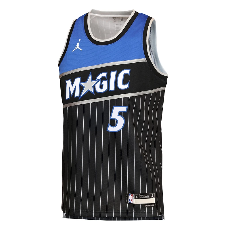Youth Jordan Brand Paolo Banchero Black Orlando Magic Swingman Jersey - Statement Edition