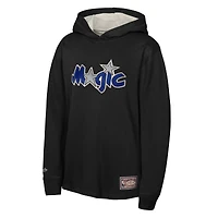 Youth Mitchell & Ness Black Orlando Magic Hardwood Classics Lightweight Thermal Long Sleeve Hoodie T-Shirt