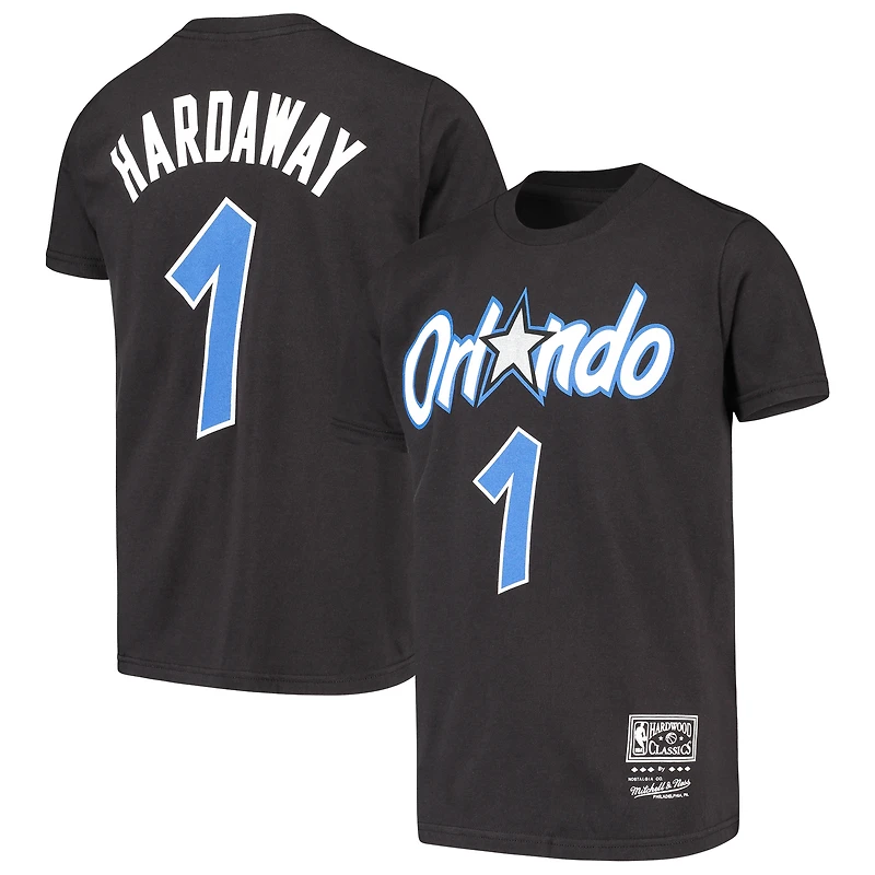 Mitchell & Ness Penny Hardaway Noir Orlando Magic Hardwood Classics Nom et numéro T-shirt