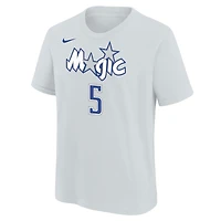 T-shirt Nike Paolo Banchero argent Orlando Magic édition City 2025/26 pour jeunes, nom et numéro