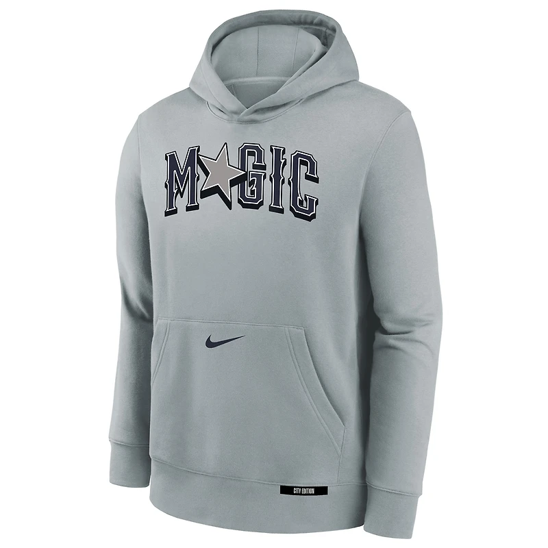 Youth Nike  Silver Orlando Magic 2024/25 City Edition Club Fleece Pullover Hoodie