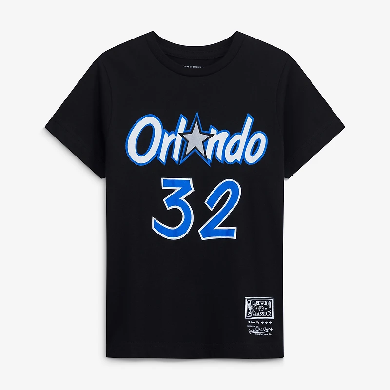 Youth Shaquille O'Neal Black Orlando Magic Hardwood Classics Name & Number T-Shirt