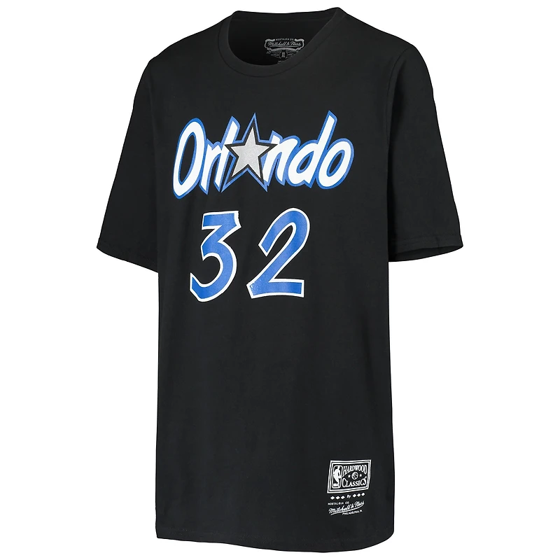 Youth Shaquille O'Neal Black Orlando Magic Hardwood Classics Name & Number T-Shirt